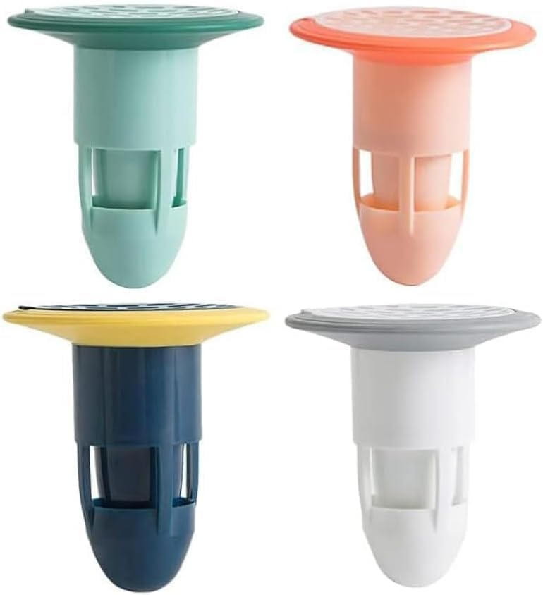 X spring Anti Odor Floor Drain Plug, 4Pcs Universal Drain Insert for Floor Waterway, Leakproof Seal to Stop Backflow and Odors in Residential and Commercial Buildings