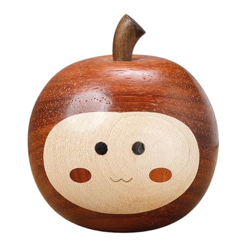 Figurine sculptée main en bois, statue fruit décorative miniature pour maison et bureau
