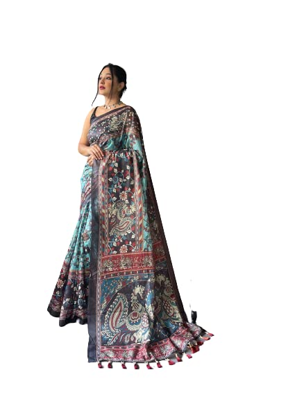 Leeli Peeri Designer PURE MALAI COTTON SAREE WITH CONTRAST BIG PALLU