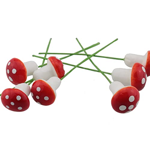 Yhxixi 50Pcs Mini Foam Mushroom Garden Decoration Flower Pot Bonsai Micro Landscape Decoration Artificial Plant Flower For Wedding Fungus Decoration Diy Wreath Gift Red Decorative Mushroom #TOP4