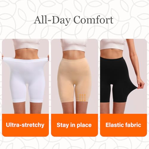 Women's Slip Shorts for Under Dresses Anti Chafing High Waisted Seamless Smooth Safety Shorts3