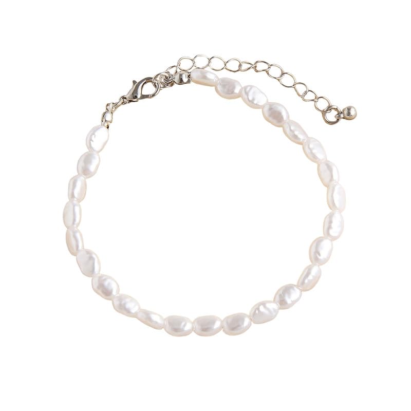 Irregular Pearl Bracelet for Men | Beaded Wrist Jewellery Chain-image-26