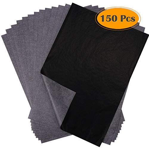 selizo 150 Sheets Carbon Transfer Tracing Paper Black Graphite Paper for Wood Burning, Wood Carving, Paper, Canvas