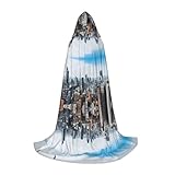 ZWLPNZZD New York Fashion City Print Hooded Cape For Teenagers Stylish, Comfortable & Versatile Wearable For Everyday Use