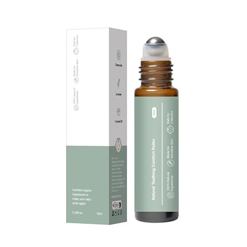 Obvira Mamas™ Teething Roller with Chamomile & Rose Oil, Gentle Massage Applicator for Soothing Infant Teething Pain
