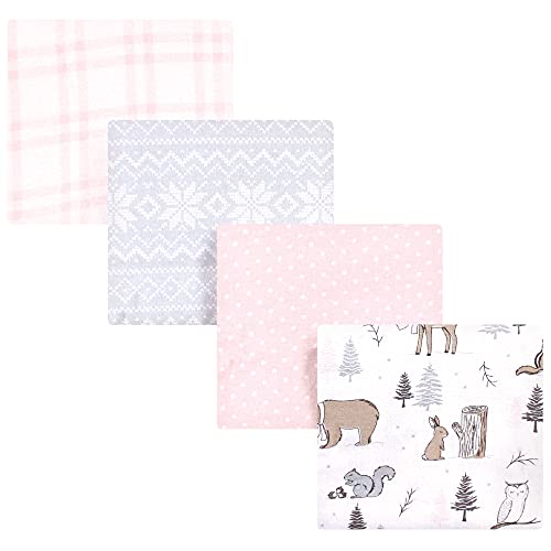 Image of Hudson Baby Unisex Baby Cotton Flannel Receiving Blankets, Winter Forest, One Size