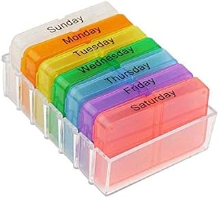 Huapa 7 Days Pill Case Pill Box Pill Organizer Weekly Storage Pill Dispenser
