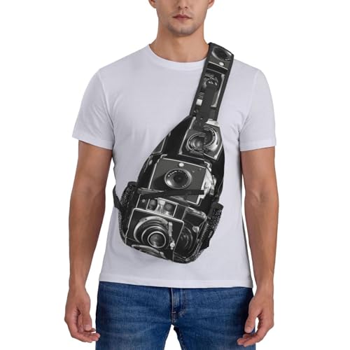 Bolso cruzado para hombre, mochila bandolera urbana negra miniatura 7