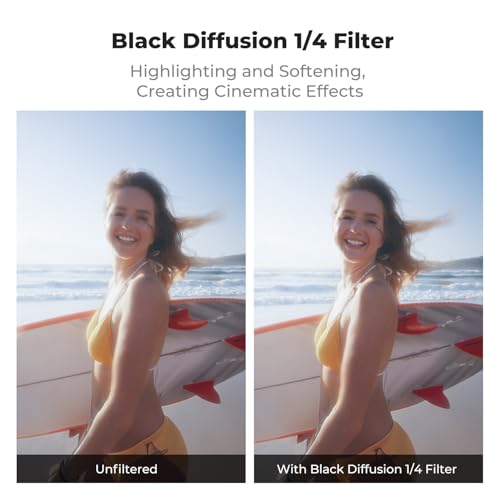 Image of K&F CONCEPT Snap On Black Diffusion 1 /4 Filter Compatible with DJI Osmo Action 6, Creative Mist Cinematic Effect Filters, Multi-Coated /Optical Glass /Aluminum Alloy Frame Action Camera Accessories