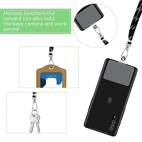 Cobee Cell Phone Lanyards With Phone Pads, 3 Pcs Mixed-Colored Nylon Neck Crossbody Phone Straps With 3 Pcs Transparent Tether Patches Adjustable Phone Lanyard Compatible With Smartphones(Style-A) #TOP5