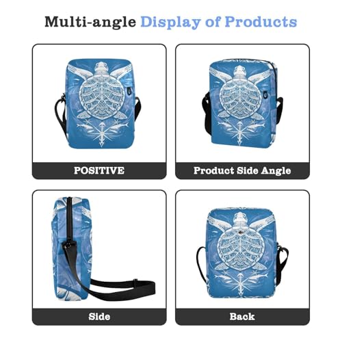 Boho Turtle Tropical mens messenger bag Shoulder Crossover Bag Cross Body Purses Adjustable Strap for business Outdoor Daily4