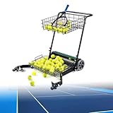 【Ergonomisches Design】: Kein Bücken mehr erforderlich. Der Benutzer schiebt den Sammler einfach vorwärts, um verstreute Tennisbälle einzusammeln, was den Komfort und die Effizienz während der Benutzung erhöht.