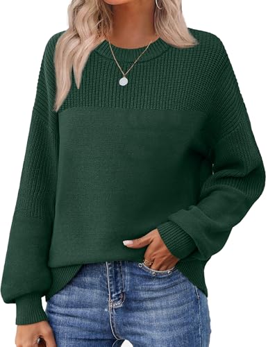 Zeagoo Women's 2025 Fall Chunky Knit Sweater Oversized Crewneck Long Sleeve Winter Cotton Pullover Sweaters Jumper Tops