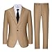 Men's Suit 2 Piece Slim Fit Linen Suits for Men Khaki Grooms Wedding Casual Outfit Retro Peak Lapel Blazer Pants Set M