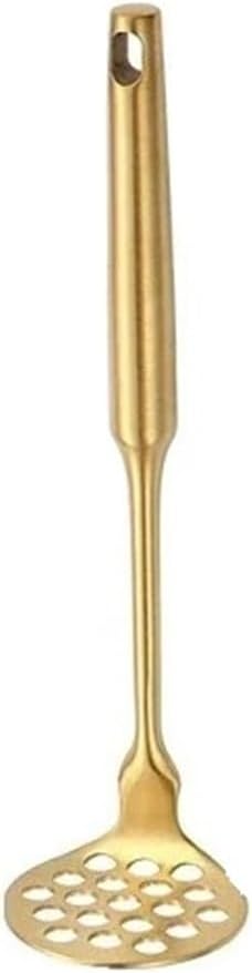 Stainless Steel Potato Masher,Press And Mash Household Kitchaen Gadget For Mashed Potatoes(Gold L)