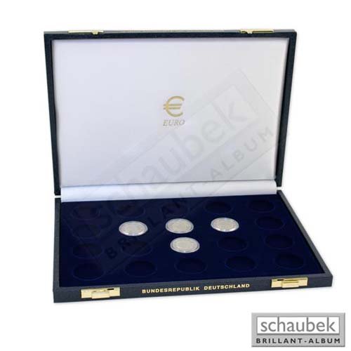 Münzkollektion Schaubek coffret numismatique boîte 2 Euro capsules WWU