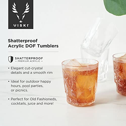 Viski Shatterproof Dof Drinking Glasses - Acrylic Rocks Glasses For Whiskey, Scotch, Bourbon - Dishwasher Safe 11.5Oz Set Of 4 #TOP1