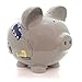 Child to Cherish Ceramic Piggy Bank for Boys, Construction Trucks, Grey