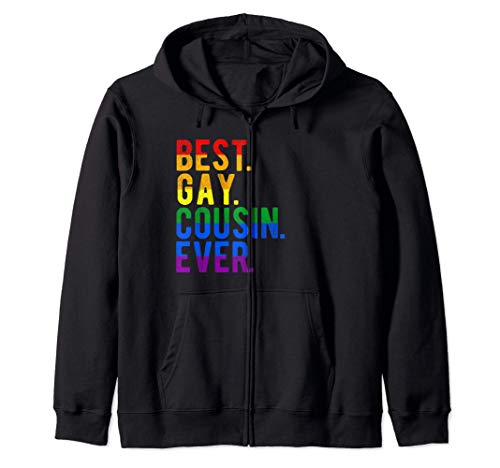 Best Gay Cousin Ever Rainbow Funny Statement LGBT Pride Gift Sudadera con Capucha
