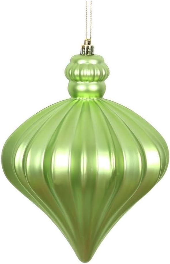 Vickerman 6" Onion Drop Christmas Ornaments in Matte Celadon Green (Set of 4)