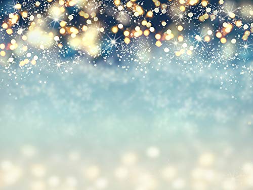 WaW 7x5ft Light Blue Bokeh Neon Background Christmas Backdrop for Children Photoshoot Studio Backdrops Xmas Baby Party Photobooth Props