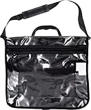 Ateret Judaica Black Tefillin & Tallit Tote Bag in Size L, Rain Proof with Carry Handle & Carrying Strap, Clear Front, Zippered Plastic Cover
