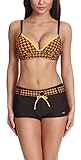 Hecho en la UE Verano Conjunto Bikini Push-Up Sujetador y Short Traje de Baño Mujer 72N3T1 (Marrón/Naranja, 48)
