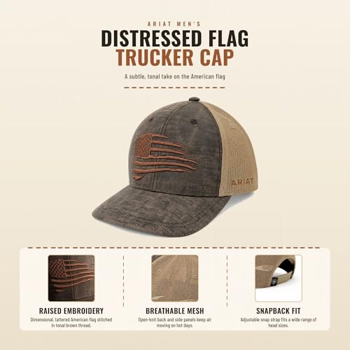 Image of ARIAT Men's Snapback Flex Fit Small Shield Logo Cap