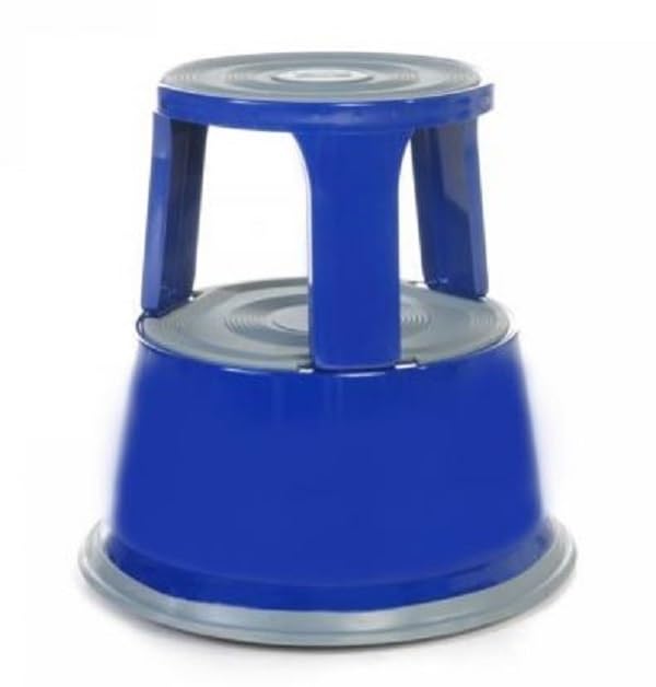 Supastep RLS Metal Kick Stool with Retractable Castor - Blue