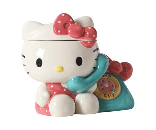 Blue Sky Clayworks Hello Kitty Phone Call Cookie Jar, Home & Kitchen Accessories, Ceramic, 23705