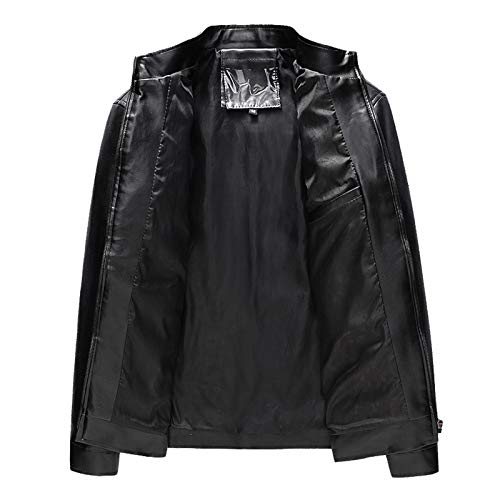 WSLCN Jaqueta Masculina de Couro Sintético Casual de Negócios Clássica Preto M
