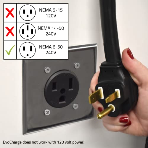 Evocharge Level 2 Ev Charger With Evoreel 22Ft Retractable Cable | 240V, 24 Amp, Indoor/Outdoor Use, With 3Ft Interconnect Cable #TOP2