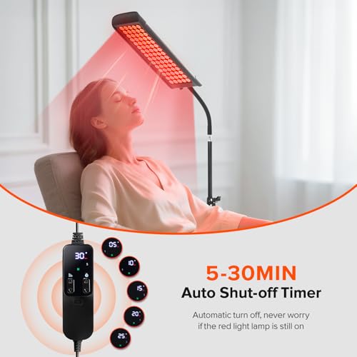 Image of Red Light Therapy for Face and Body, GMOWNW Infrared Light Therapy Lamp with Stand, 660nm Red Light and 850nm Near Infrared Light Therapy Device for Face Knee Body, Skin Care at Home