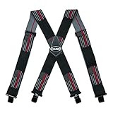 KUNN Suspenders for Men American Flag - 2 Inch Wide Heavy Duty Clips Adjustable Suspender