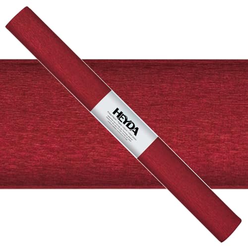 CREATIV DISCOUNT Krepp-Papier farbfest, 50 x 250 cm, 32 g/qm, 1 Rolle, Weinrot