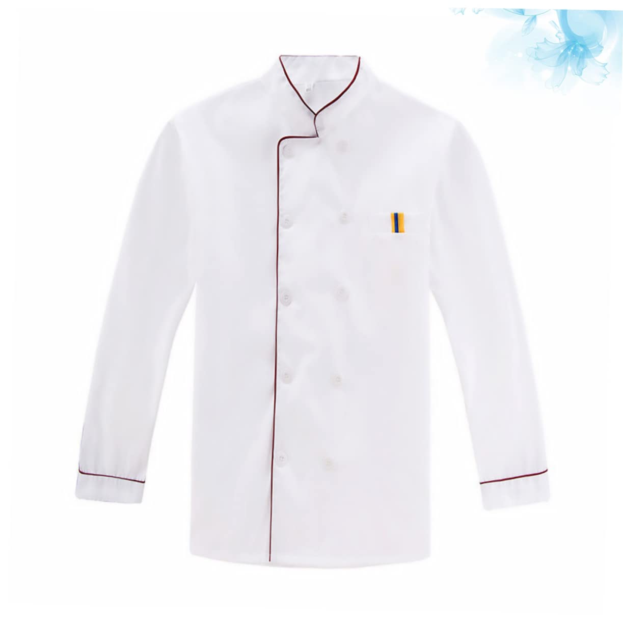 LIFKOME Long Sleeve Chef Jacket Casual Loose Splash Work Clothes for Restaurant Bar Hotel Outdoor Barbecue Red Embossed Breathable and Wearproof Catering Apparel