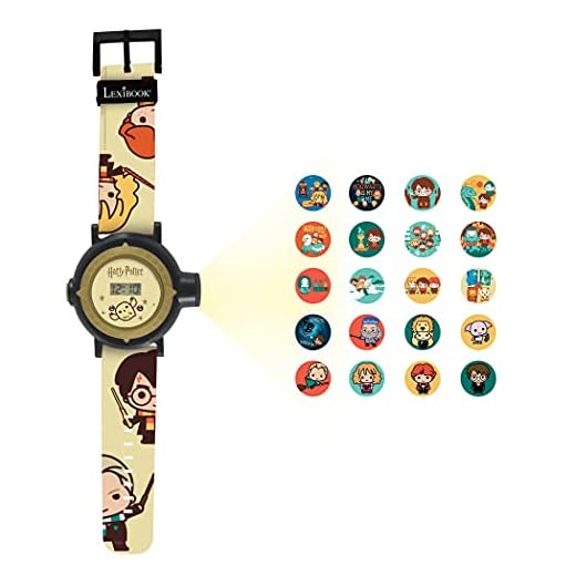 LEXIBOOK Montre Bracelet Ajustable écran Digital Avec 20 Projections de l'univers Harry Potter-pour Enfant-Noir et Doré, DMW050HP