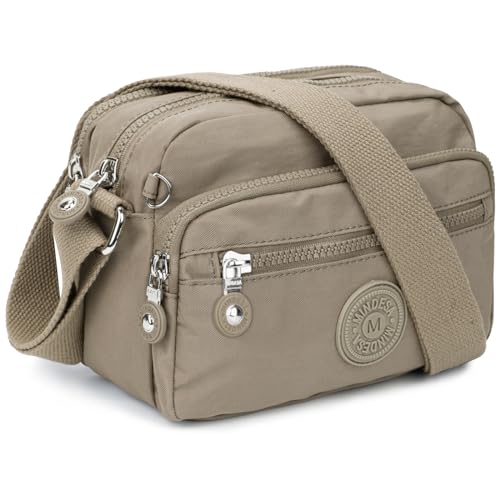 TEUEN Kleine Schultertasche Damen, Leichte Wasserdichte Umhängetasche aus Nylon, Messenger mit Multi Pocket, Casual Handtasche & Crossbody Bag für Damen und Mädchen