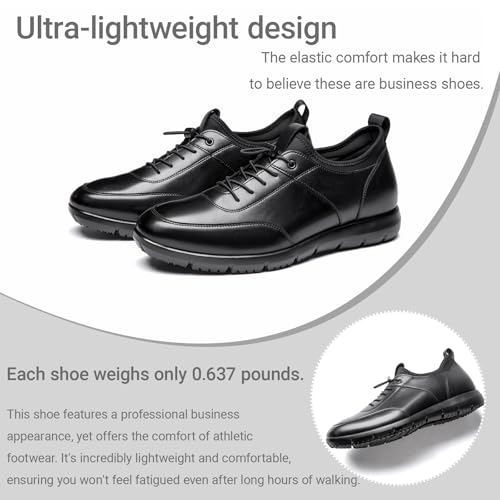 Poerkan Leichte Business-Sneaker aus Leder für Herren – Fußgewölbeunterstützung, geruchsabweisend und Anti-Ermüdung, für ganztägigen Spaziergang, von Physiotherapeuten empfohlen