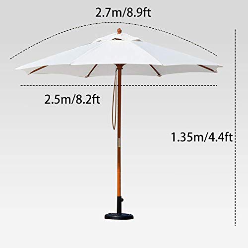 Parasol de Madera UV Protección 2.7m para Terraza 7