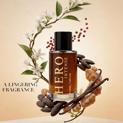 Image of AFLUXE Hero Intense Eau de Parfum for Men, 3.8 Fl. Oz - Long Lasting Leather and Cedarwood Fragrance, Spicy Woody Men's Perfume with Black Pepper