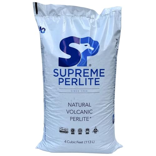 Supreme Perlite Medium Horticultural Perlite 4 Cubic Feet Bag - Organic Potting Soil Mix Amendment for Seed Starting Succulent Cactus Orchid Bonsai and Indoor or Outdoor Gardening
