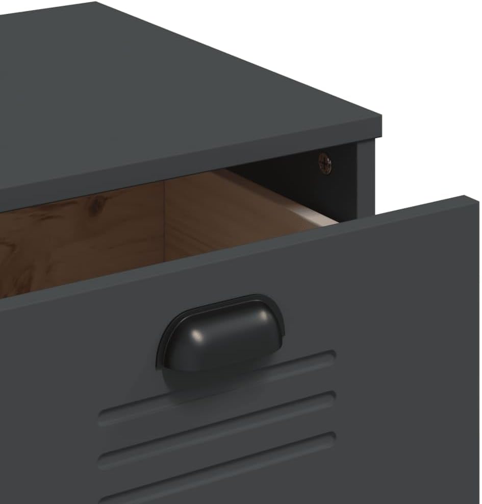 vidaXL VIKEN Sideboard Anthracite Grey 80x40x190cm Solid Pine Wood, 3207152