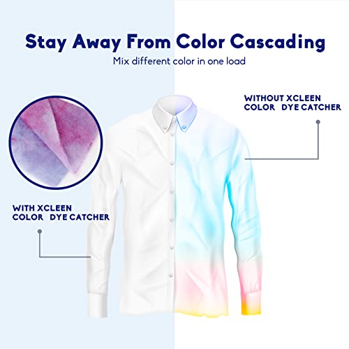 Xcleen Color Absorber Laundry Sheets 80 Count, Dye Catcher To Prevent Clothes From Smearing, Fragrance Free Color Trapping Sheets For Home School Or Apartment #TOP1