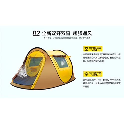 Carpa de camping automática para 4 personas color amarillo miniatura 2