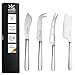 Produktbild GEHRING| Solingen Käsemesser Set 4tlg. Pur, Käseschneider mit Edelstahlgriff, für Hartkäse, Weichkäse, Streichkäse, mit Käsebeil, Besteck