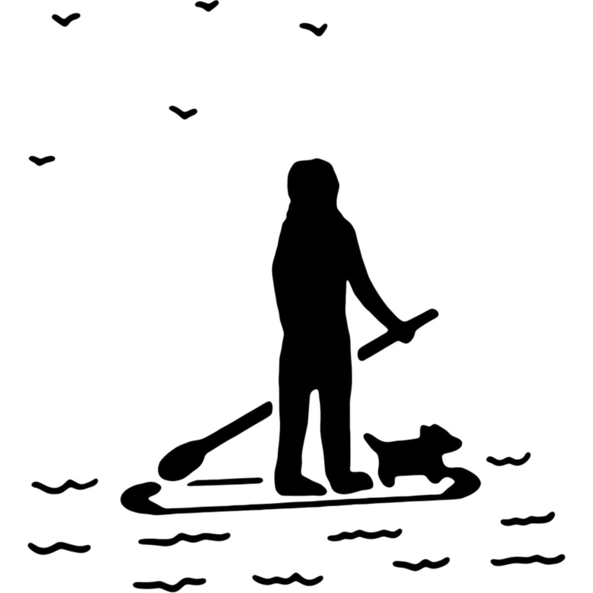 Azeeda 'Man & Dog On Paddleboard' Wall Stencil - XL (A3) (WS00072217)