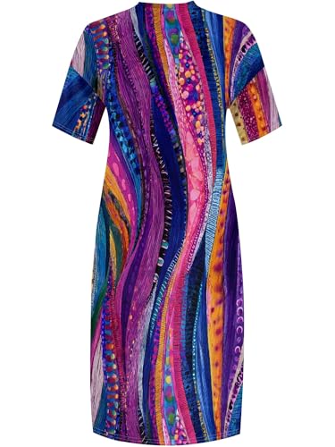 Image of SUZONANA Plus Size Dresses for Curvy Women African Print American Dress Summer Outfits Casual Loose with Pocket