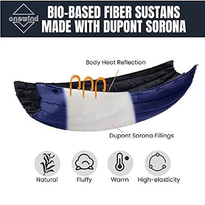 onewind Double Hammock Underquilt Warm Insulation Ultralight 3-4 Season Camping Quilt, Portable for Hiking, Backpacking