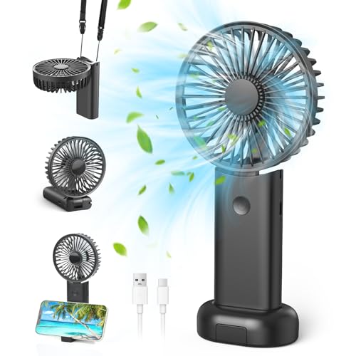 Namouk Ventilateur Portable, Portatif Electrique Fan de Bureau À Pile Ventilateur Silencieux Chambre 5 en 1 Ventilateur Voiture 3 Vitesses pour Voyages,...